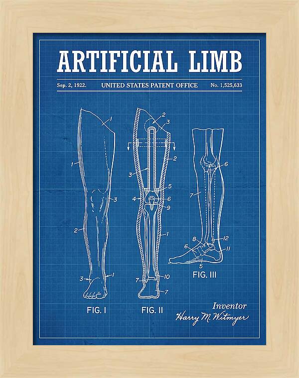 Artificial Limb Blueprint Patent Us1525633a
