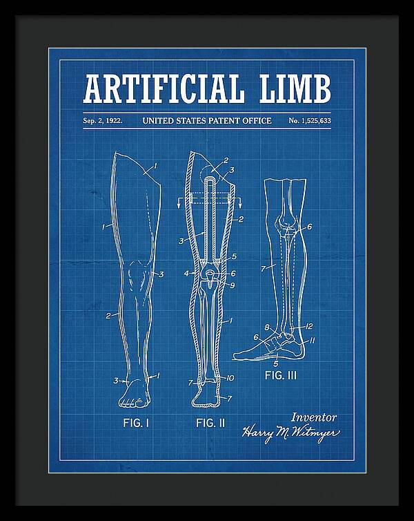 Artificial Limb Blueprint Patent Us1525633a