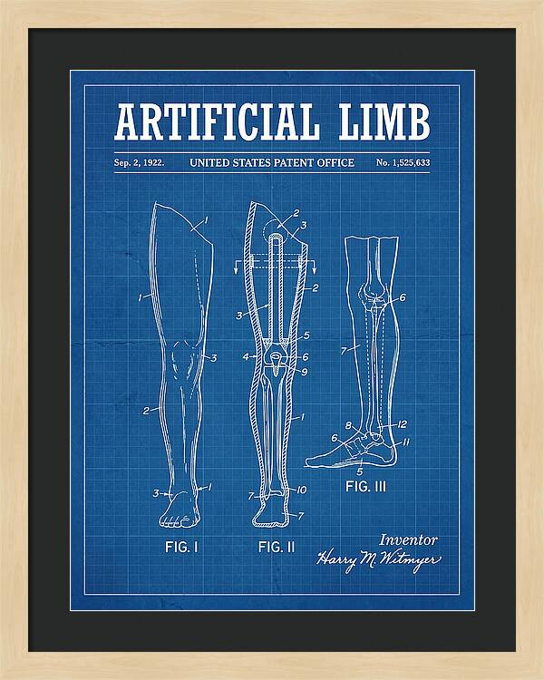 Artificial Limb Blueprint Patent Us1525633a