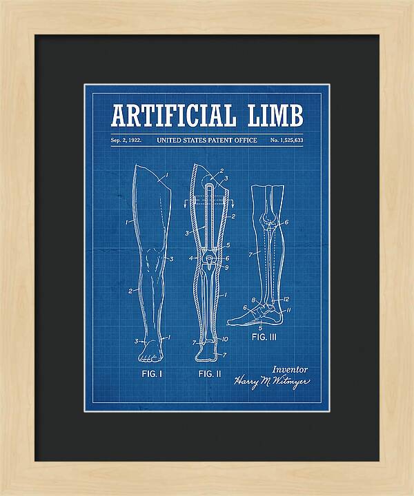 Artificial Limb Blueprint Patent Us1525633a