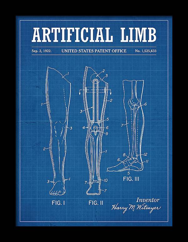 Artificial Limb Blueprint Patent Us1525633a
