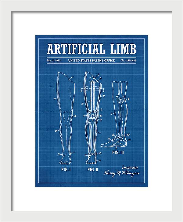 Artificial Limb Blueprint Patent Us1525633a