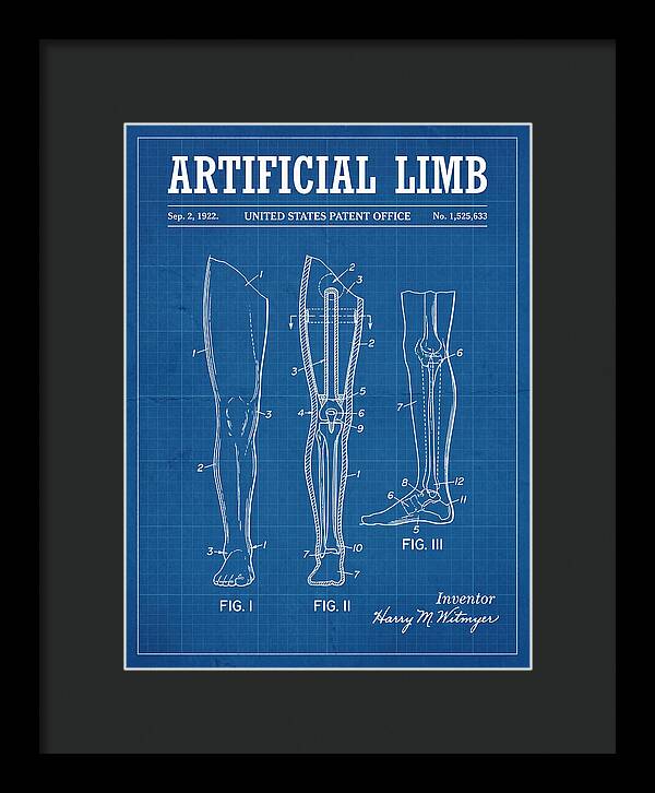 Artificial Limb Blueprint Patent Us1525633a