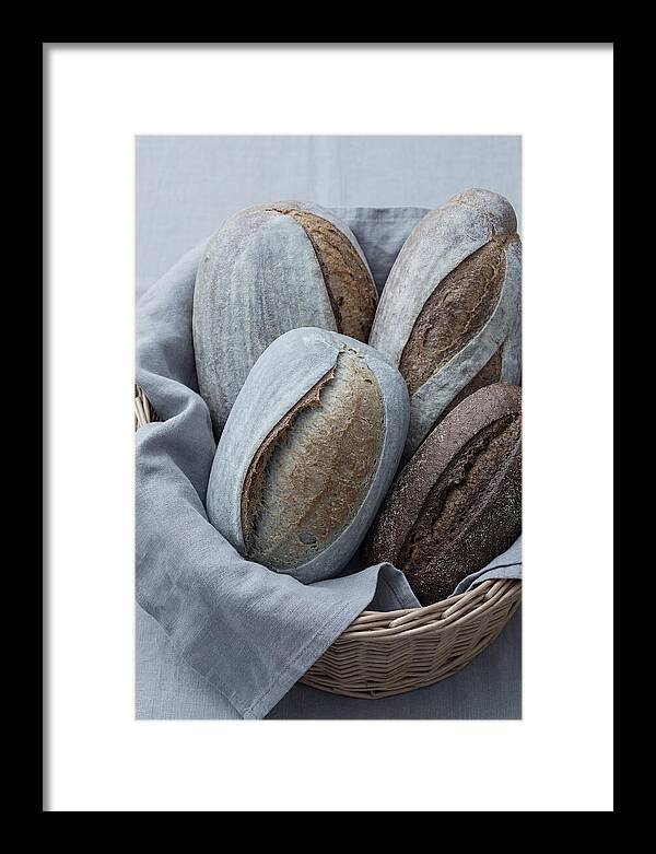 Artisan Bread Loaves In Basket
