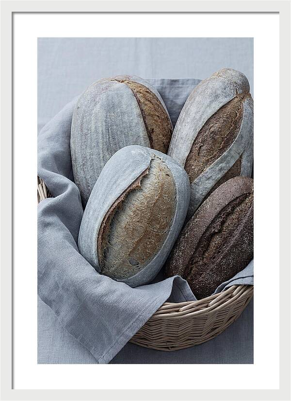 Artisan Bread Loaves In Basket