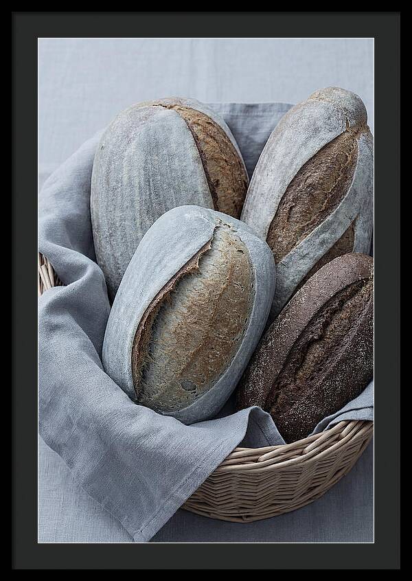 Artisan Bread Loaves In Basket