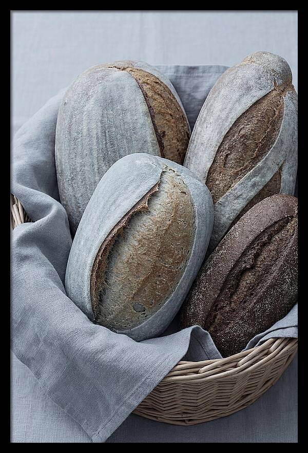 Artisan Bread Loaves In Basket