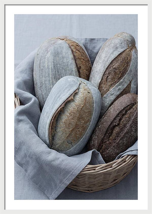 Artisan Bread Loaves In Basket