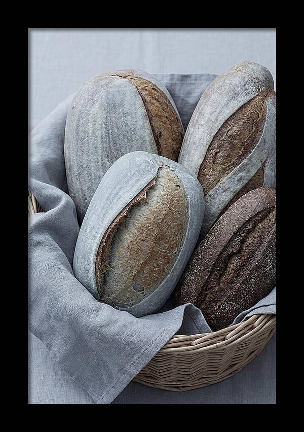 Artisan Bread Loaves In Basket