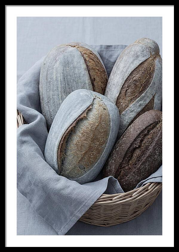 Artisan Bread Loaves In Basket