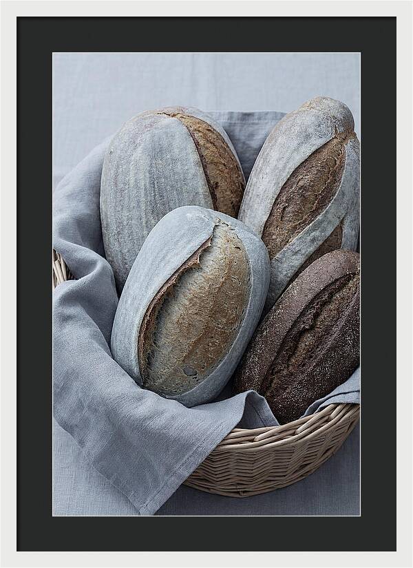 Artisan Bread Loaves In Basket