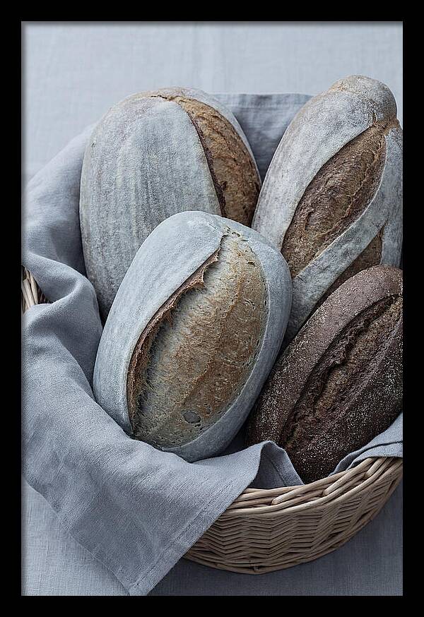 Artisan Bread Loaves In Basket