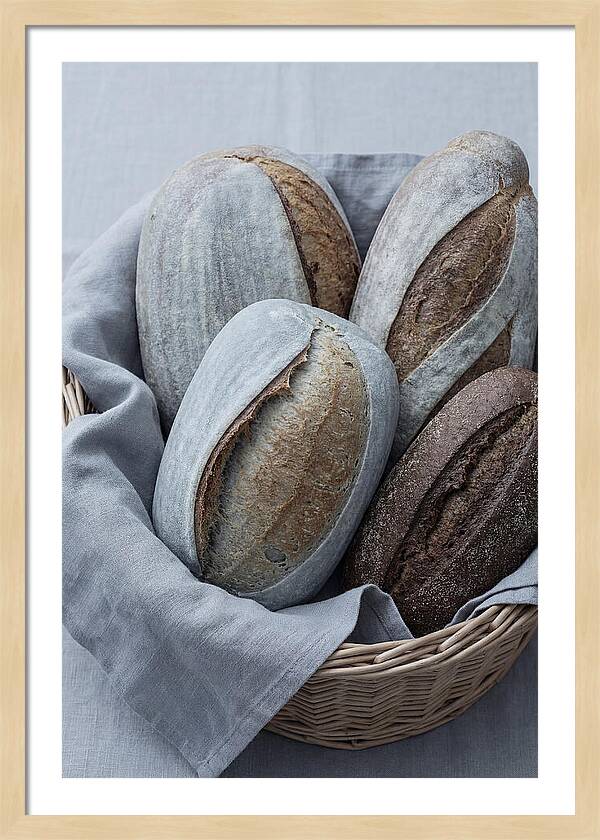 Artisan Bread Loaves In Basket
