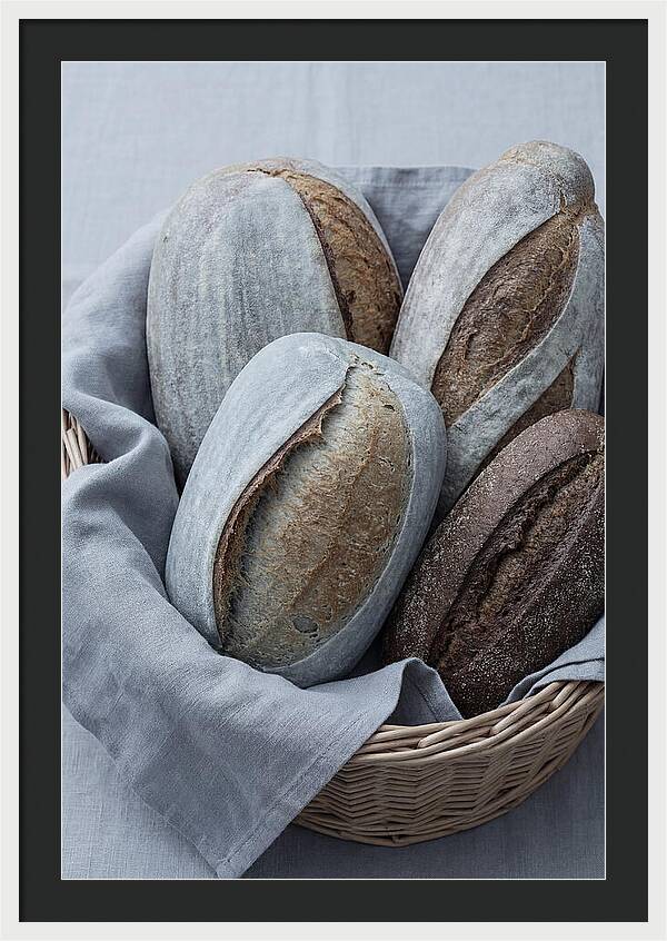 Artisan Bread Loaves In Basket