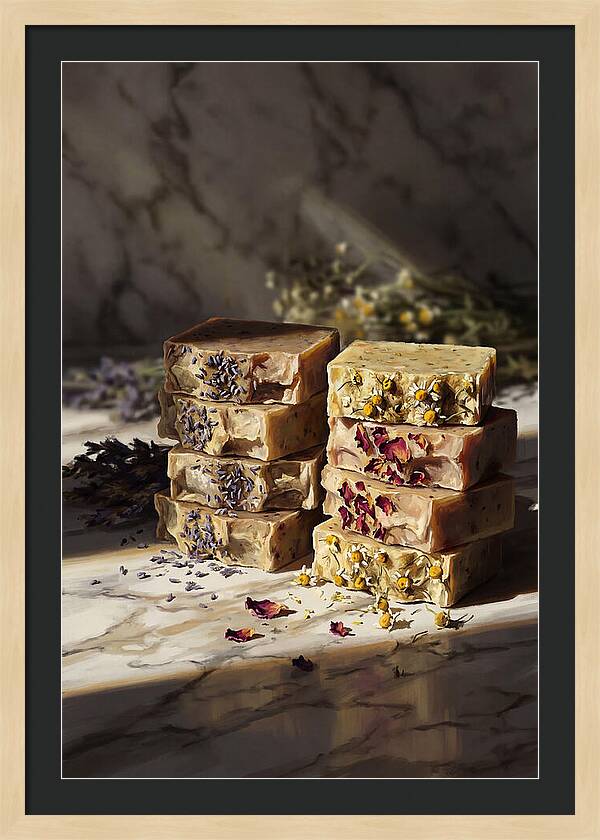 Artisan Soap Bars With Dried Flowers