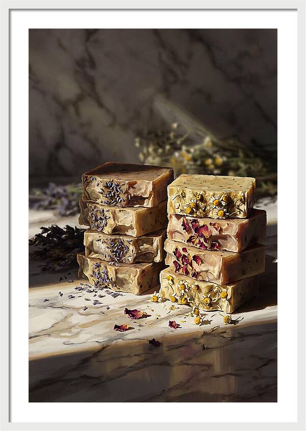 Artisan Soap Bars With Dried Flowers
