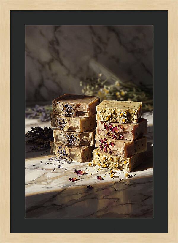 Artisan Soap Bars With Dried Flowers