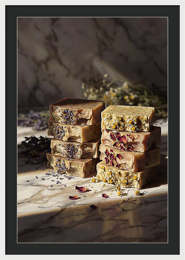 Artisan Soap Bars With Dried Flowers