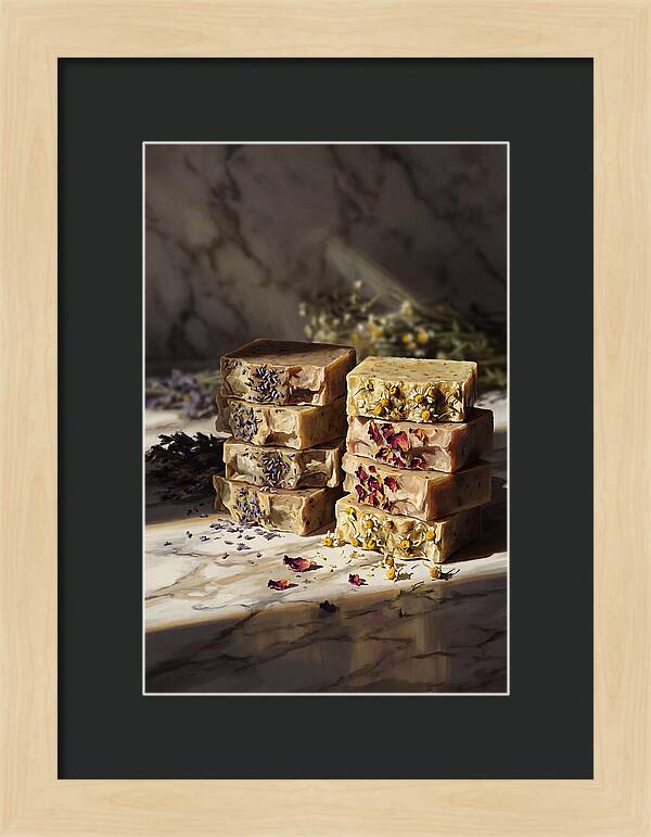 Artisan Soap Bars With Dried Flowers