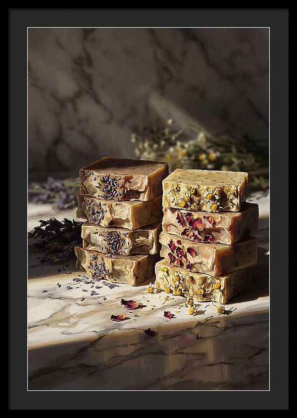 Artisan Soap Bars With Dried Flowers