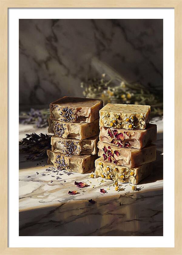 Artisan Soap Bars With Dried Flowers