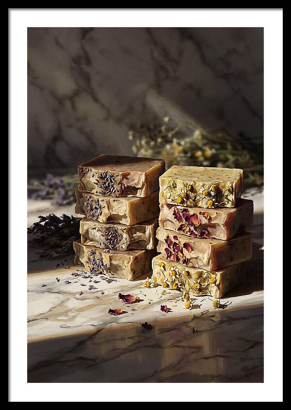 Artisan Soap Bars With Dried Flowers