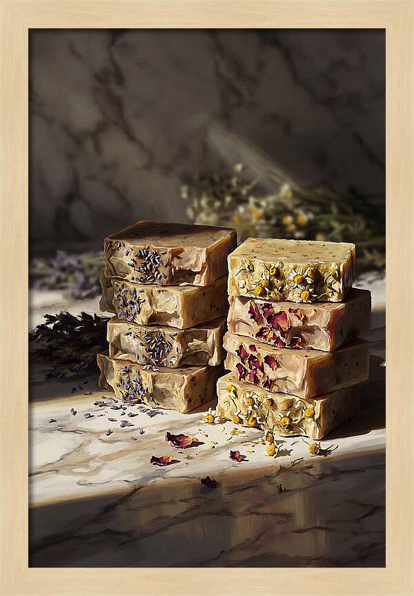 Artisan Soap Bars With Dried Flowers