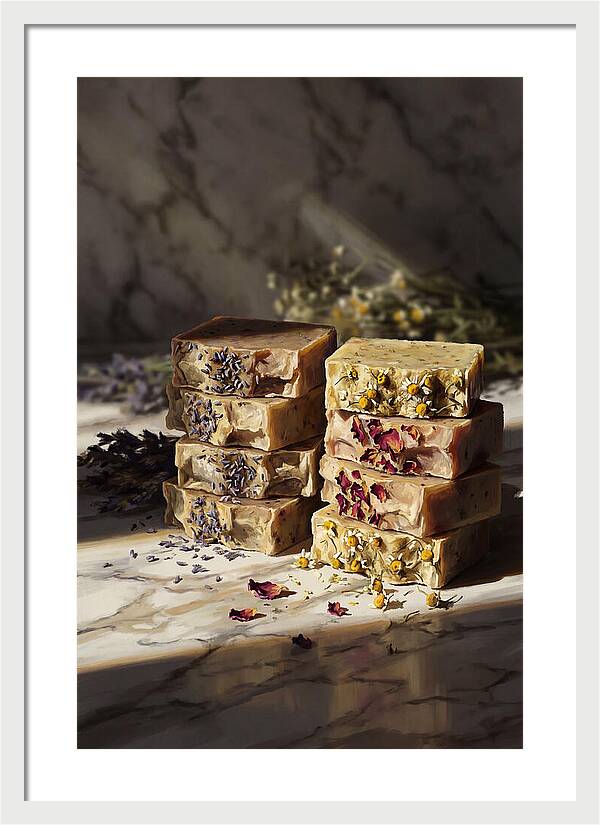 Artisan Soap Bars With Dried Flowers