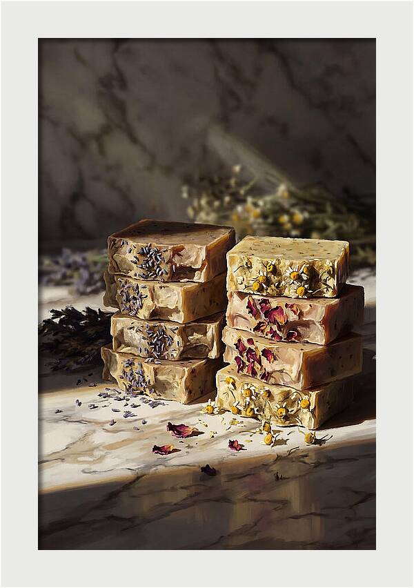 Artisan Soap Bars With Dried Flowers