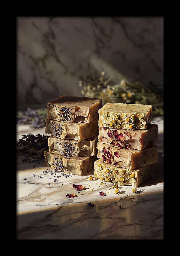 Artisan Soap Bars With Dried Flowers