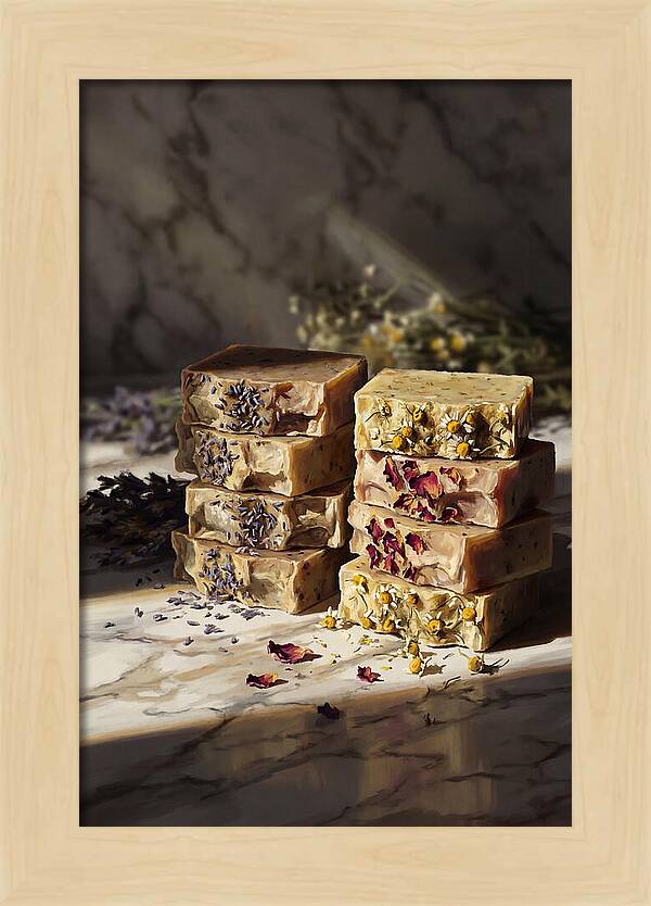 Artisan Soap Bars With Dried Flowers