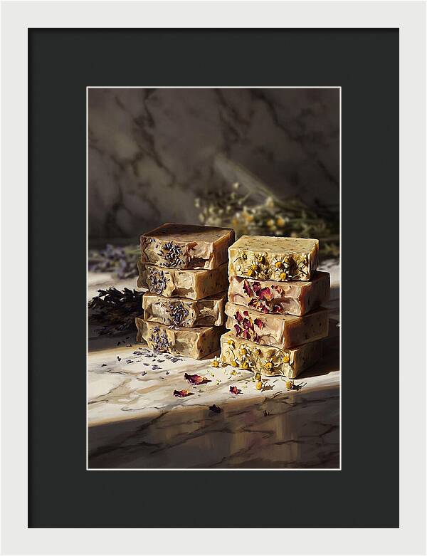 Artisan Soap Bars With Dried Flowers