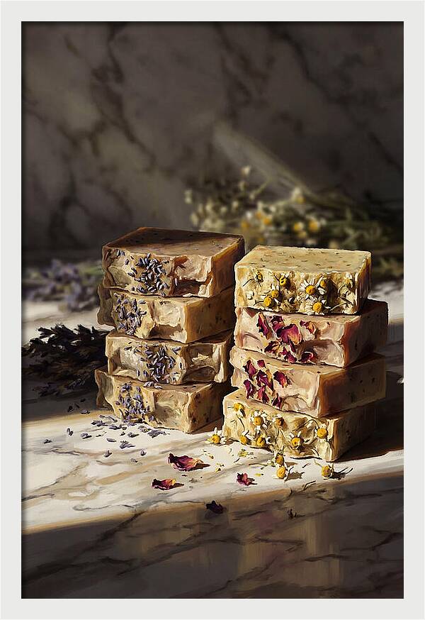 Artisan Soap Bars With Dried Flowers