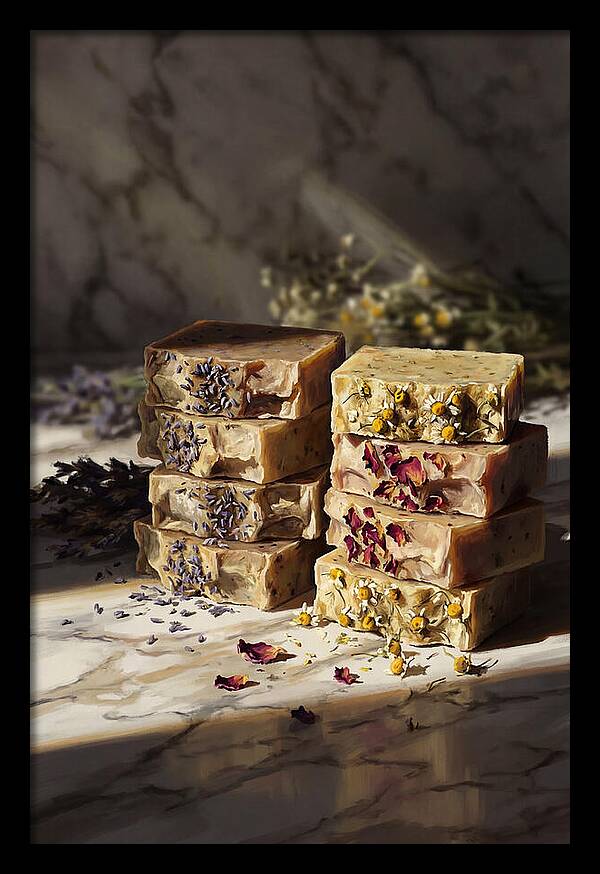 Artisan Soap Bars With Dried Flowers