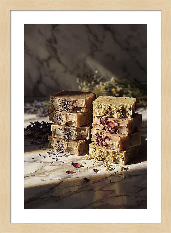 Artisan Soap Bars With Dried Flowers