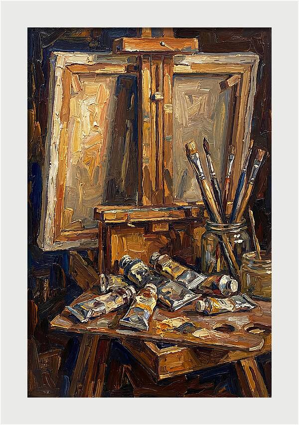 Artist Loft Still Life With Easel