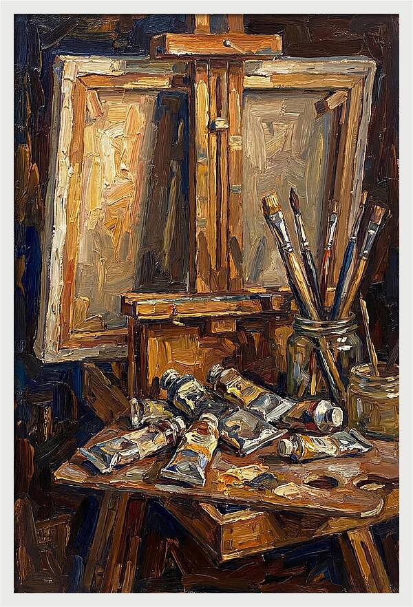 Artist Loft Still Life With Easel