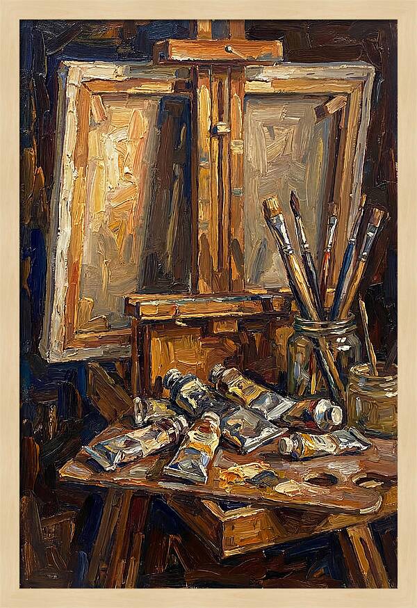Artist Loft Still Life With Easel