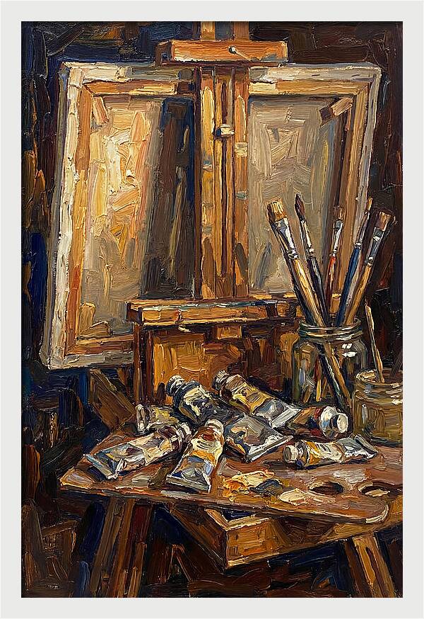 Artist Loft Still Life With Easel