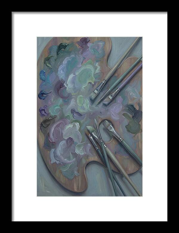Artist Palette With Mixed Oil Paints