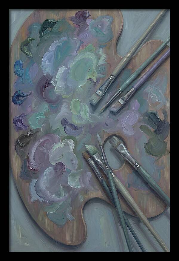 Artist Palette With Mixed Oil Paints