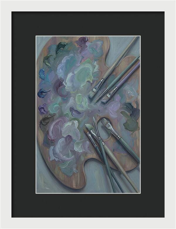 Artist Palette With Mixed Oil Paints