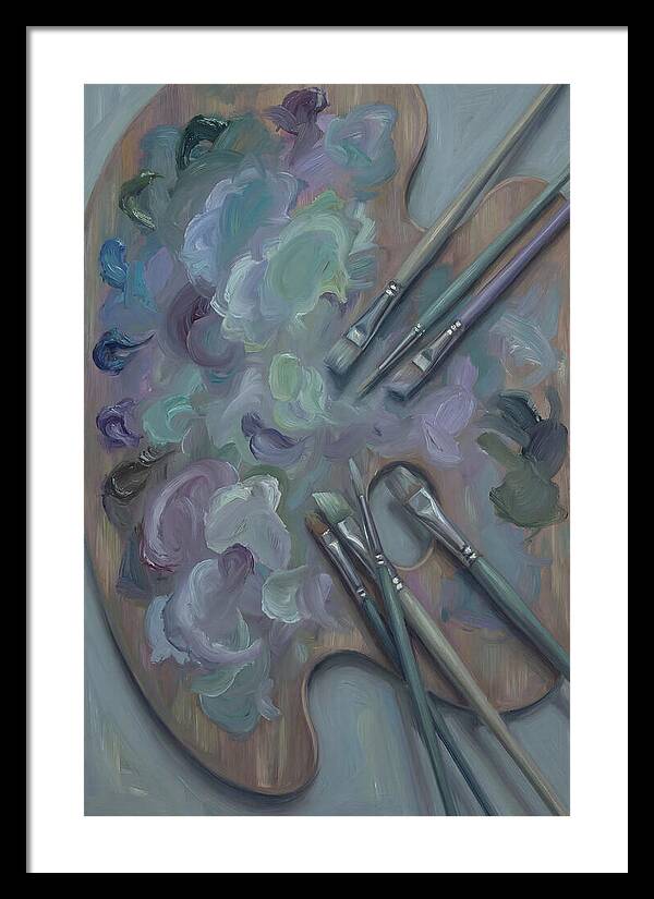 Artist Palette With Mixed Oil Paints