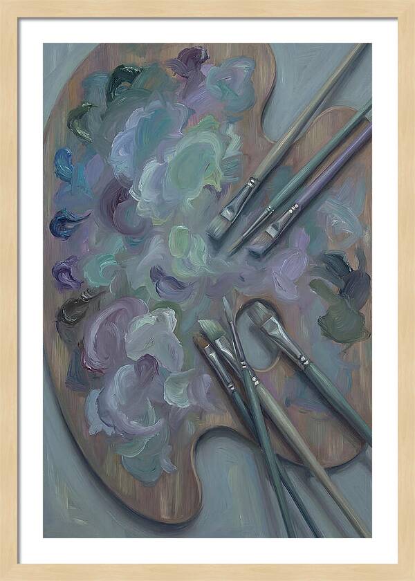 Artist Palette With Mixed Oil Paints