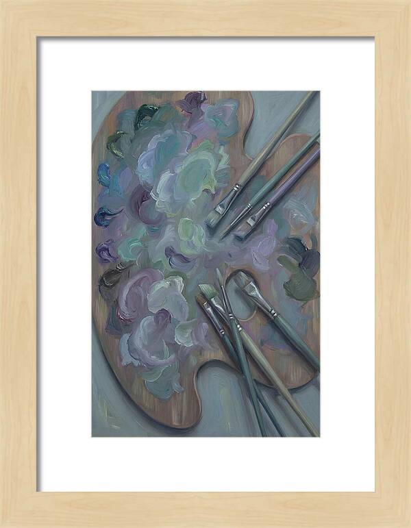 Artist Palette With Mixed Oil Paints