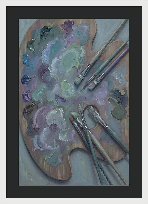Artist Palette With Mixed Oil Paints