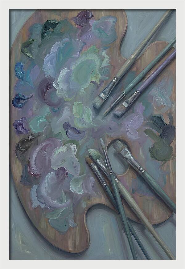 Artist Palette With Mixed Oil Paints