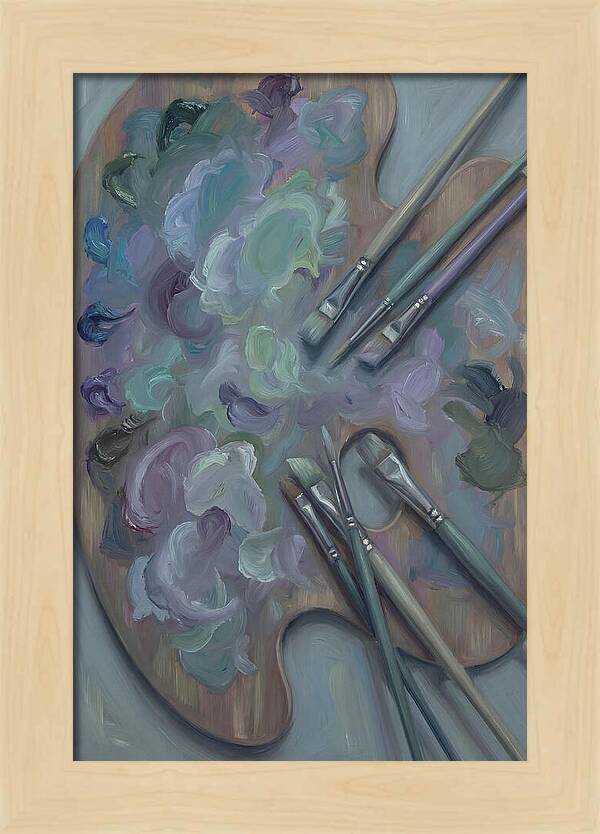 Artist Palette With Mixed Oil Paints