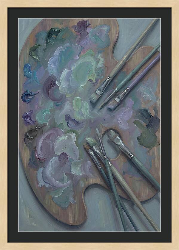 Artist Palette With Mixed Oil Paints