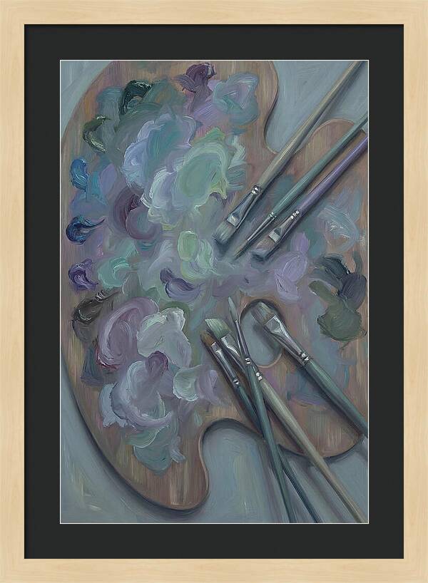 Artist Palette With Mixed Oil Paints